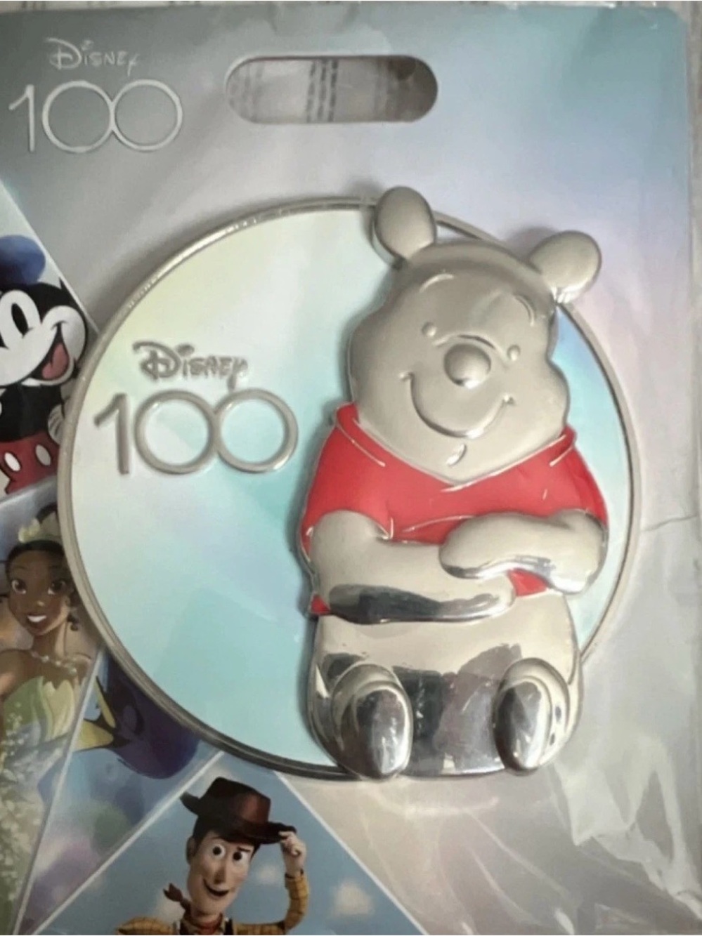 Disney Character Collage Backing Card with Blue and Red Accents